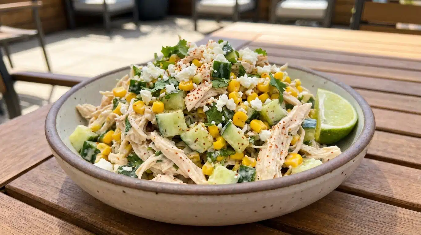 Street Corn Creamy Cucumber Chicken Salad