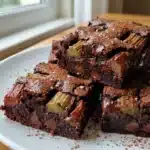 Dark Chocolate Rhubarb Brownies