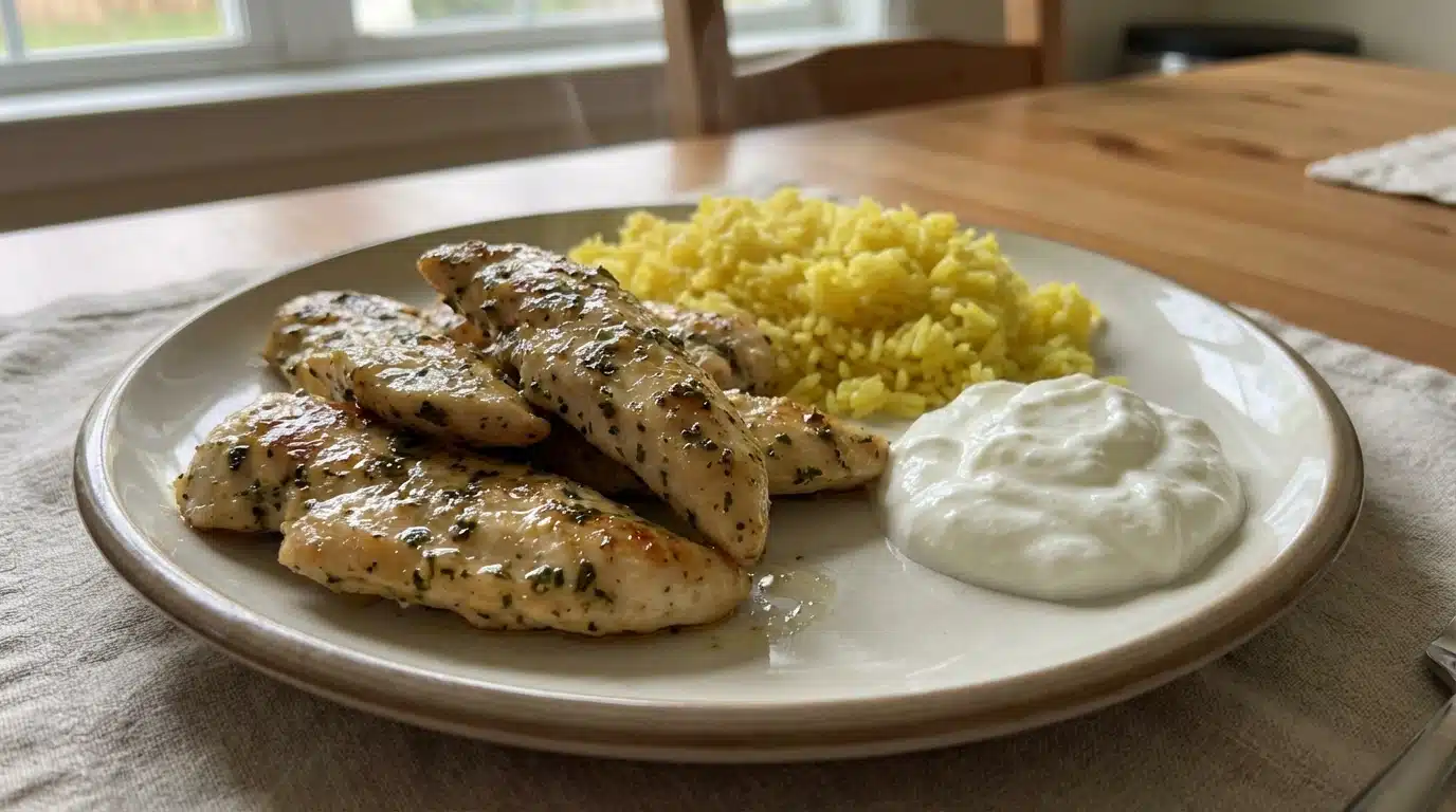 Greek Chicken and Lemon Rice