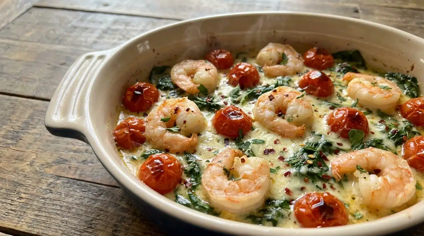 Low-Carb Shrimp Tuscan Bake
