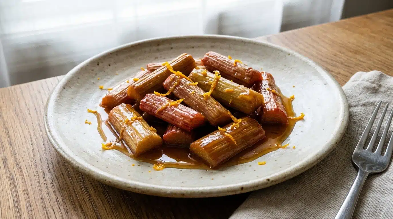 Vegan Maple-Glazed Roasted Rhubarb