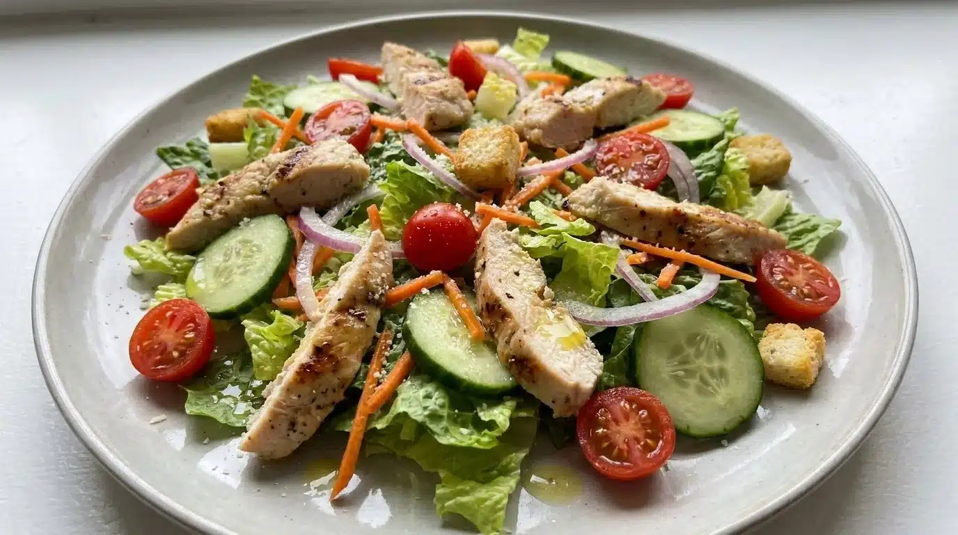 Healthy Chicken Lettuce Salad with fresh ingredients and vibrant colors